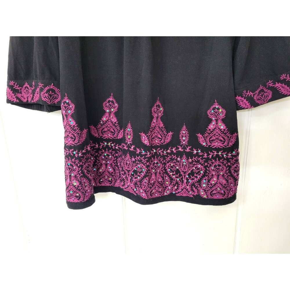 INC International Concepts Embroidered Cotton Knit Tunic Top Size XL - Picture 3 of 5